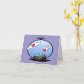 ラブバード空白ののノートカード カード (黄色い花)