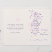 ラブバード紫ピンク大結婚式 プログラム (正面/裏面)