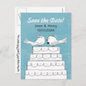 ラブバード結婚ズケーキキスデートを除く 案内ポストカード (正面/裏面)