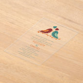 ラブバード結婚ズ アクリル招待状 (レイダウン)