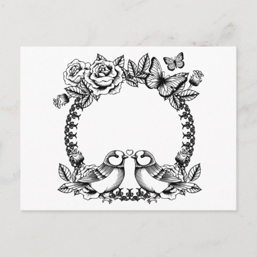 ラブバード結婚ズ インビテーションポストカード (正面)