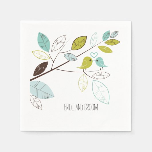 ラブバード結婚ズ スタンダードカクテルナプキン (正面)