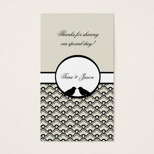 ラブバード結婚式の引き出物ギフトラベル (正面)