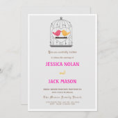 ラブバード結婚式招待状 招待状 (正面/裏面)