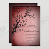 ラブバード結婚式招待状 招待状 (正面/裏面)