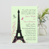 ラブバード結婚式招待状（緑） 招待状 (スタンド正面)