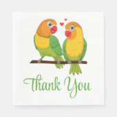 ラブバード緑の愛の鳥に感謝結婚します スタンダードランチョンナプキン (正面)