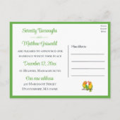 ラブバード自然ラブバードたった今結婚しました結婚ズ 案内ポストカード (裏面)