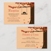 ラブバード落下ハートミニ披露宴100pk エンクロージャーカード (正面/裏面)