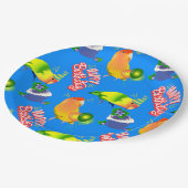 ラブバード誕生祝いバードをテーマにしたパーティー ペーパープレート (アングル)