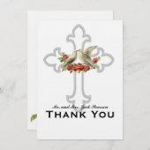 ラブバード赤いバラパーソナライズされたありがとう サンキューカード (正面/裏面)