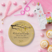 ラブバード黄金記念日 ペーパープレート (パーティー)