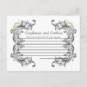 ラブバード黒/白結婚のアドバイスカード アドバイスカード (正面)