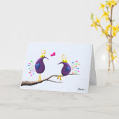 ラブバード カード (黄色い花)