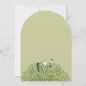 ラブバード グリーン スワール ツリー ウェディング 招待状 (裏面)