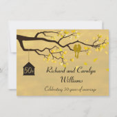 ラブバード ゴールデンアニバーサリー招待状 招待状 (正面)