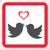 ラブバード スクエアペーパーコースター (正面)