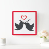 ラブバード スクエア壁時計 (ホーム)