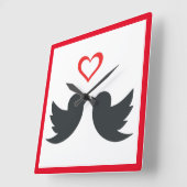 ラブバード スクエア壁時計 (傾斜)