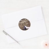 ラブバード&ストリングライツモノグラム素朴結婚ズ ラウンドシール (封筒)