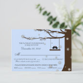 ラブバード スノーフレーク オークの木 RSVP（食事のオプション） 出欠カード (スタンド正面)