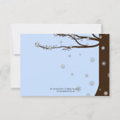 ラブバード スノーフレーク オークの木 RSVP（食事のオプション） 出欠カード (裏面)