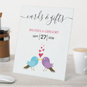 ラブバード&ハートウエディングカード&ギフト 台座サイン (インサイチュ)