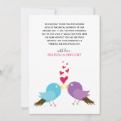 ラブバード&ハート結婚ズ サンキューカード (正面)