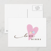 ラブバード&ハート ポストカード (正面/裏面)