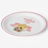 ラブバード バレンタインデー ペーパープレート (アングル)