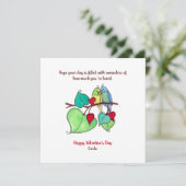 ラブバード バレンタインデー ホリデー カード (スタンド正面)