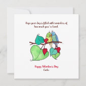 ラブバード バレンタインデー ホリデー カード (正面)