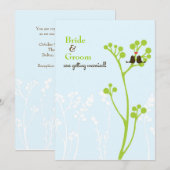 ラブバード（パウダーブルー） 招待状 (正面/裏面)