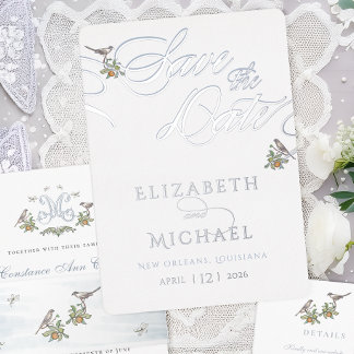 ラブバード・フォイルがデートを救う 箔招待状