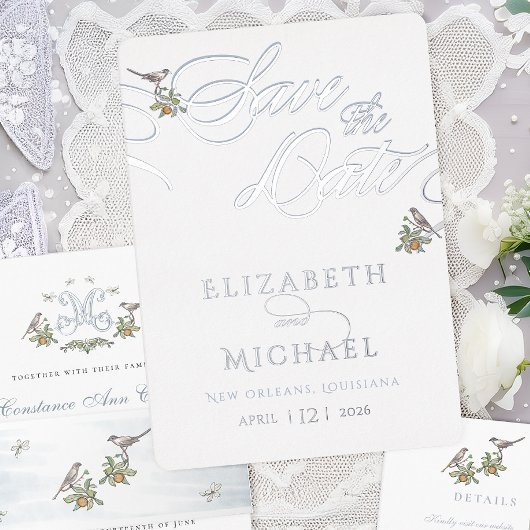 ラブバード・フォイルがデートを救う 箔招待状