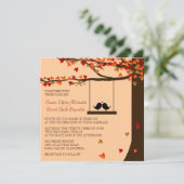 ラブバード フォーリングハーツ オークツリー ウェディング 招待状 (スタンド正面)