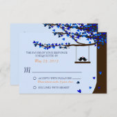 ラブバード フォーリング ハーツ ブルー RSVP (正面/裏面)