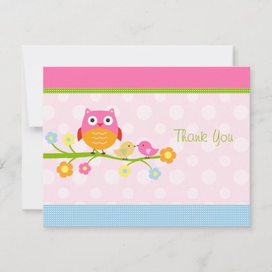 ラブバード&フクロウオンブランチサンキューカード サンキューカード (正面)
