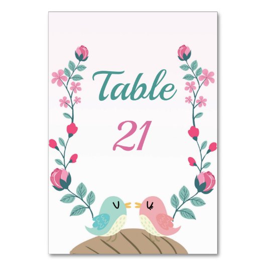 ラブバード フラワーテーブルナンバーカード テーブルナンバー (正面)