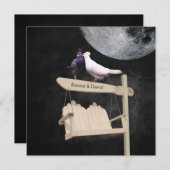 ラブバード フルムーンナイト ウェディング 招待状 (正面/裏面)