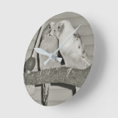 ラブバード ラウンド壁時計 (傾斜)