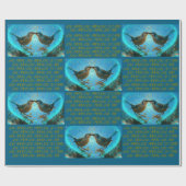 ラブバード – ラッピング紙ブルー ラッピングペーパー (フラット)