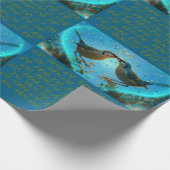 ラブバード – ラッピング紙ブルー ラッピングペーパー (角)