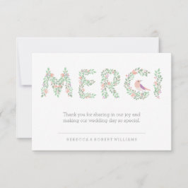 ラブバード&レターズメルシ サンキューカード