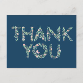 ラブバード＆レターズ サンクスユー ネイビー ポストカード