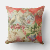 ラブバード ヴィンテージ アンティーク ハート アウトドアクッション (正面)