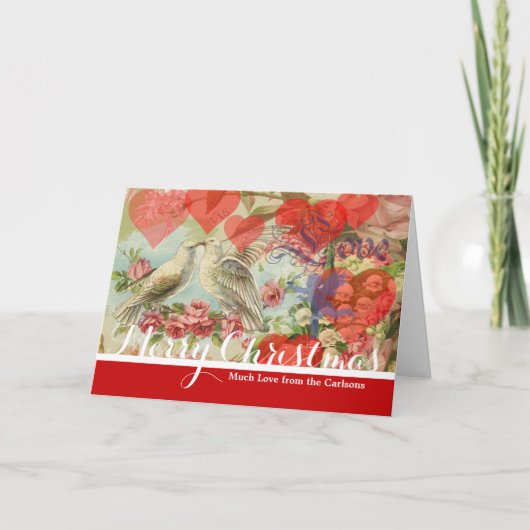 ラブバード ヴィンテージ アンティーク ハート シーズンカード (正面)