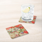 ラブバード ヴィンテージ アンティーク ハート スクエアペーパーコースター (インサイチュ)