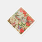 ラブバード ヴィンテージ アンティーク ハート スタンダードカクテルナプキン (角)