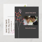 ラブバード/写真/セーブ・ザ・デート/手作り背景 案内ポストカード (正面/裏面)